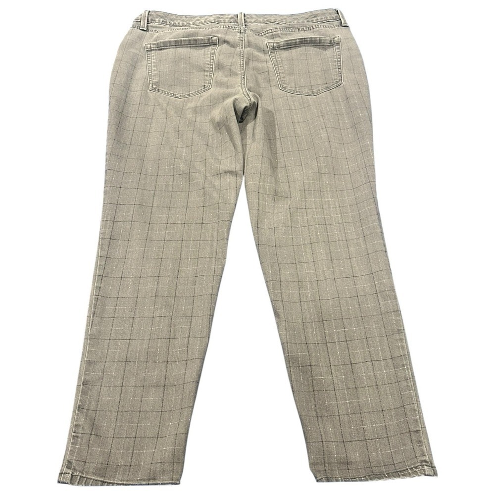Charter Club Bristol Skinny Ankle Jeans Grey Plaid Pattern Size 16 - Picture 2 of 6